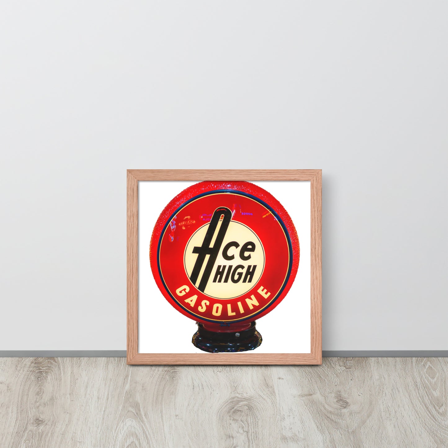 Ace High Gas Globe Style Framed poster