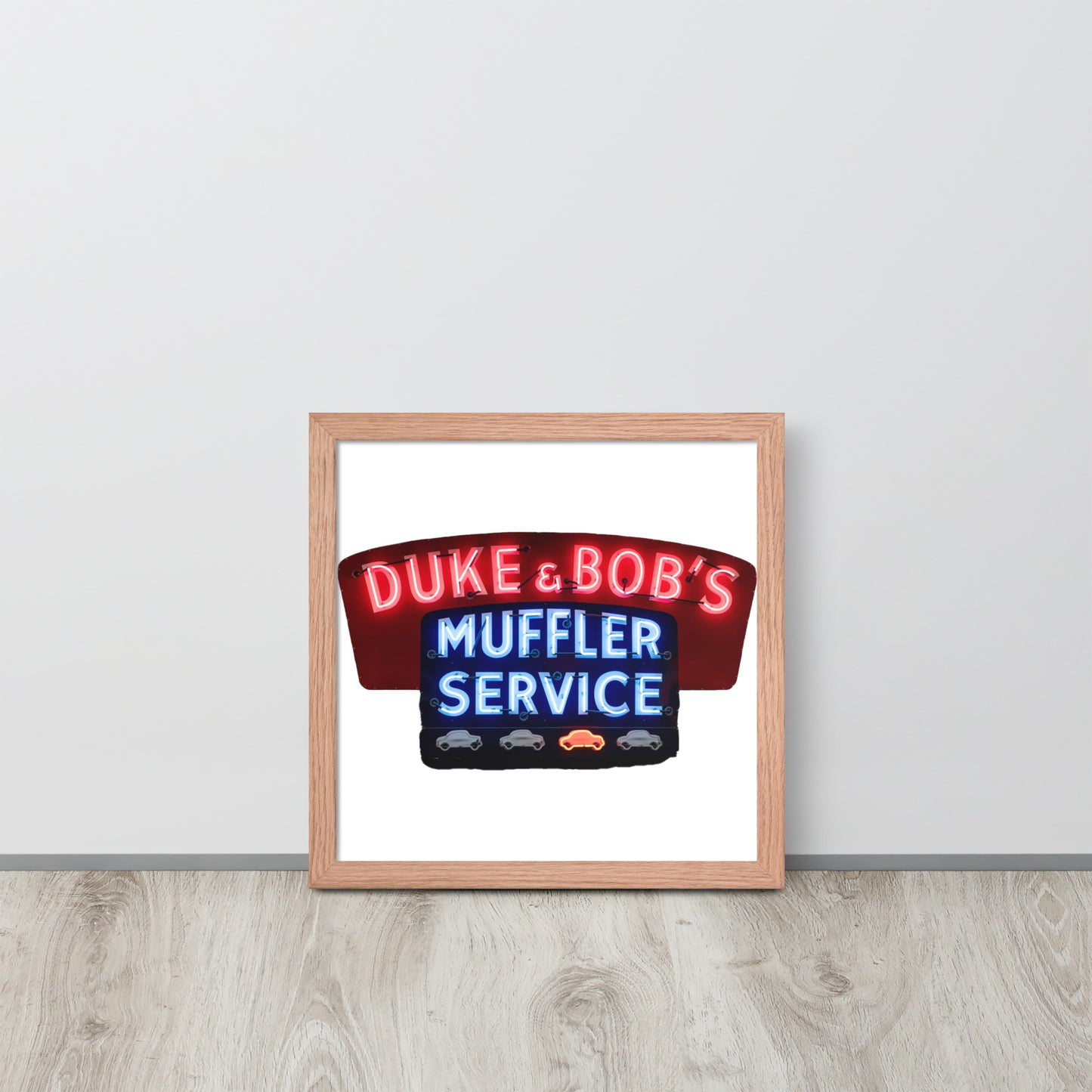 Duke + Bob Retro Neon Style Framed poster