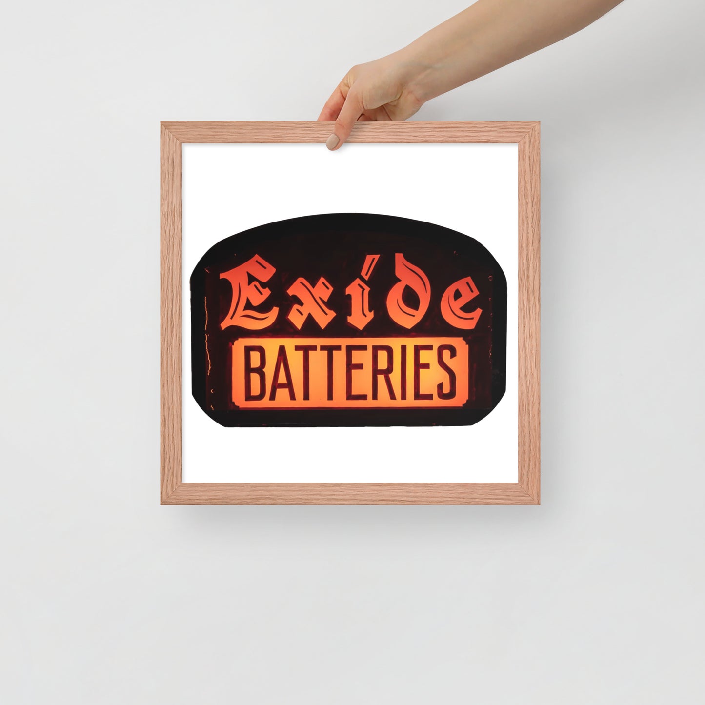 Vintage Battery Sign Framed poster