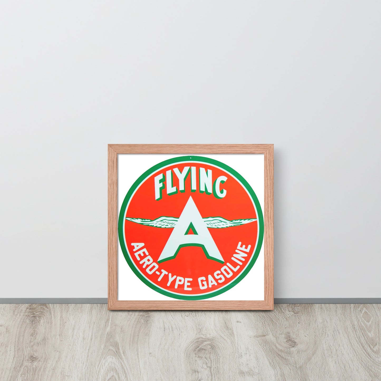 Vintage Flying A Porcelain Style Design Framed poster