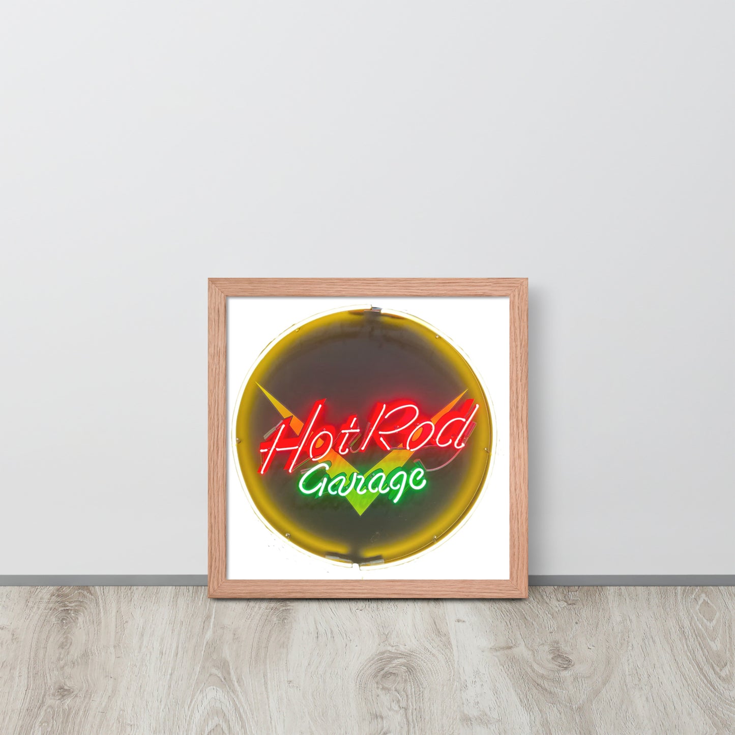 Hot Rod Garage Vintage Neon Sign Framed poster