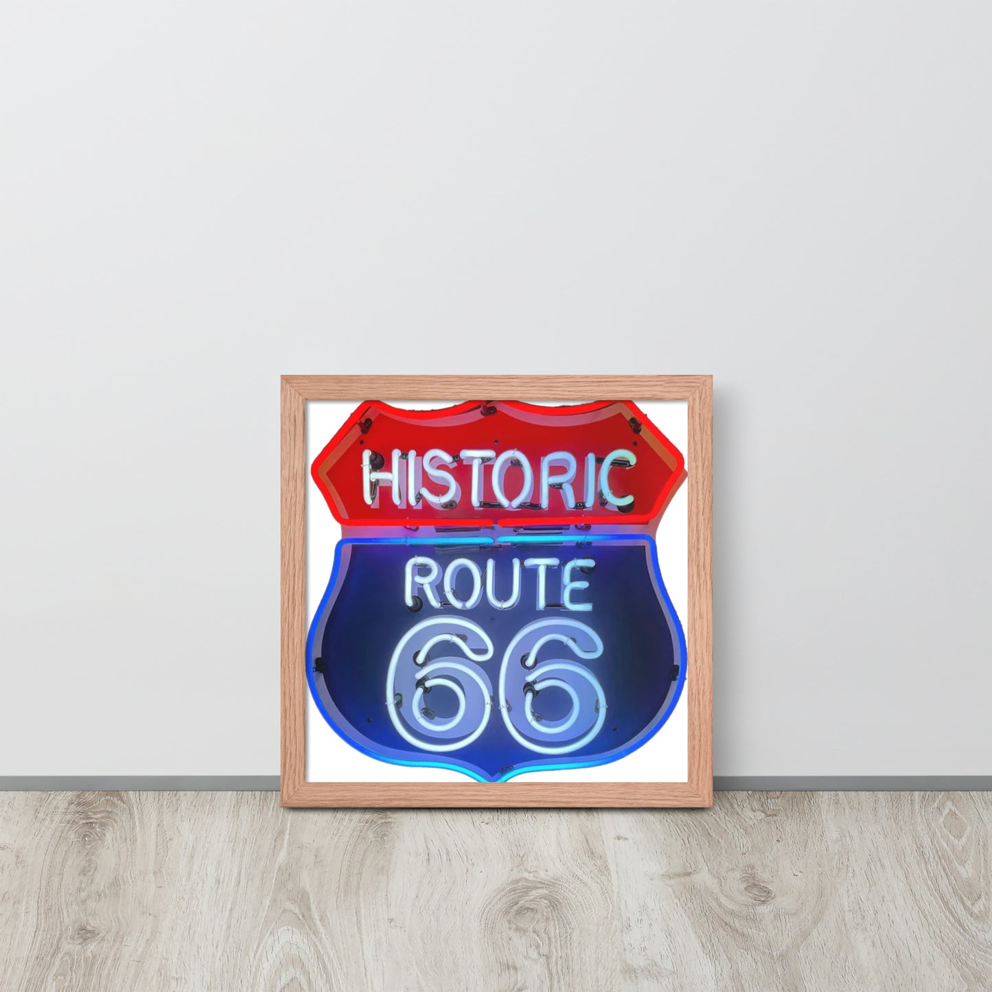 Vintage Route 66 Neon Style Framed poster