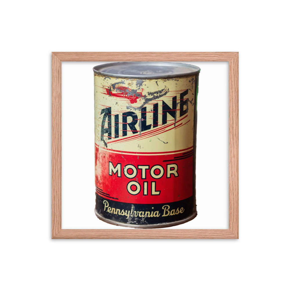 Aviation Oil Soup Can Style Framed poster