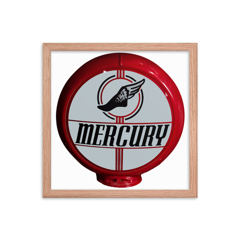 Retro Mercury Gas Globe Style Framed poster