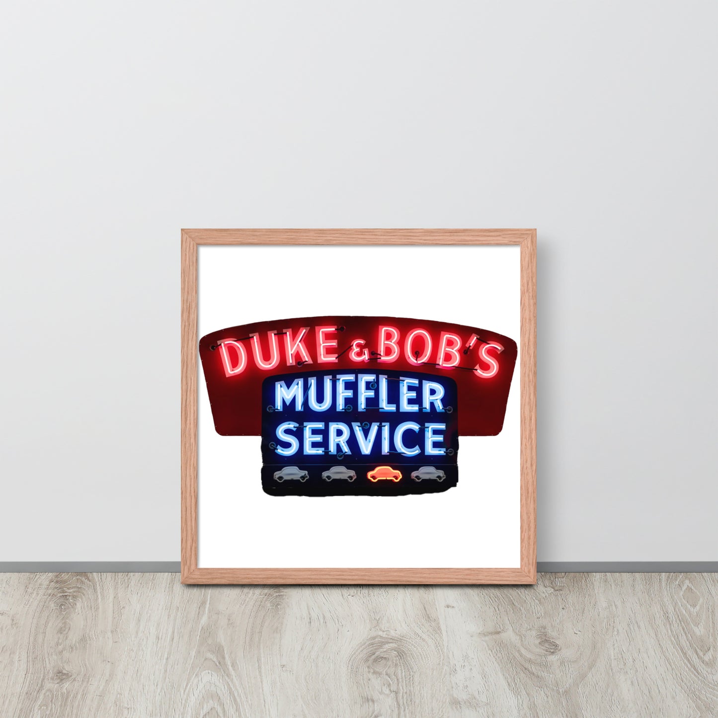 Duke + Bob Retro Neon Style Framed poster