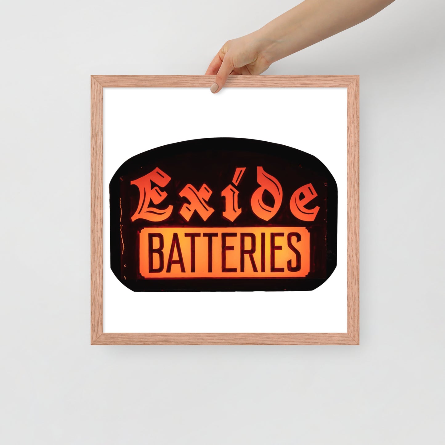 Vintage Battery Sign Framed poster