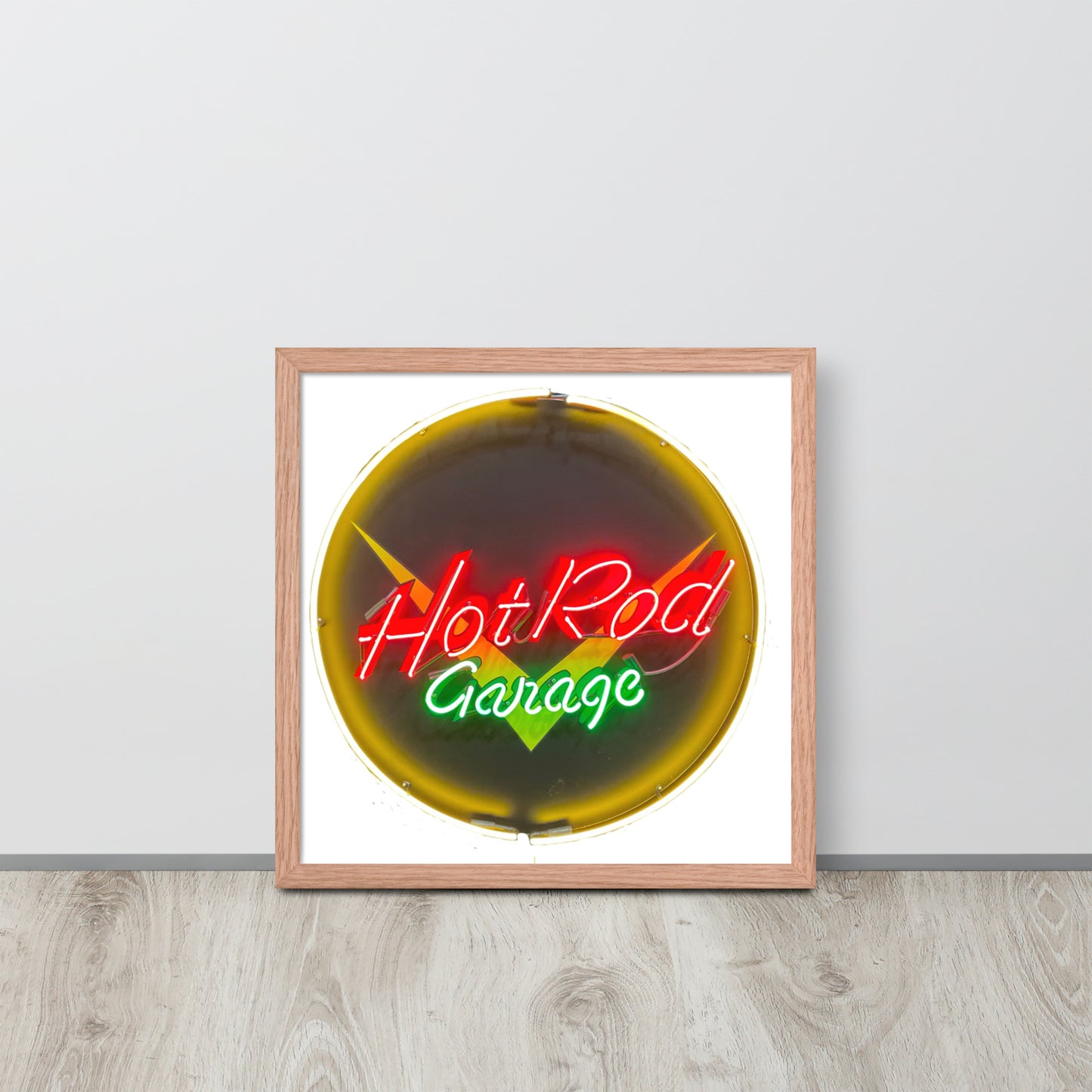 Hot Rod Garage Vintage Neon Sign Framed poster