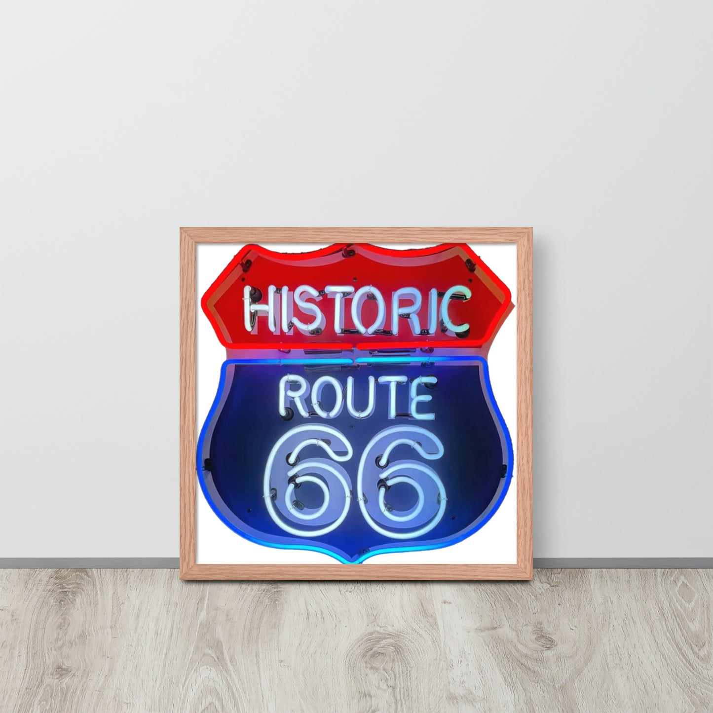 Vintage Route 66 Neon Style Framed poster