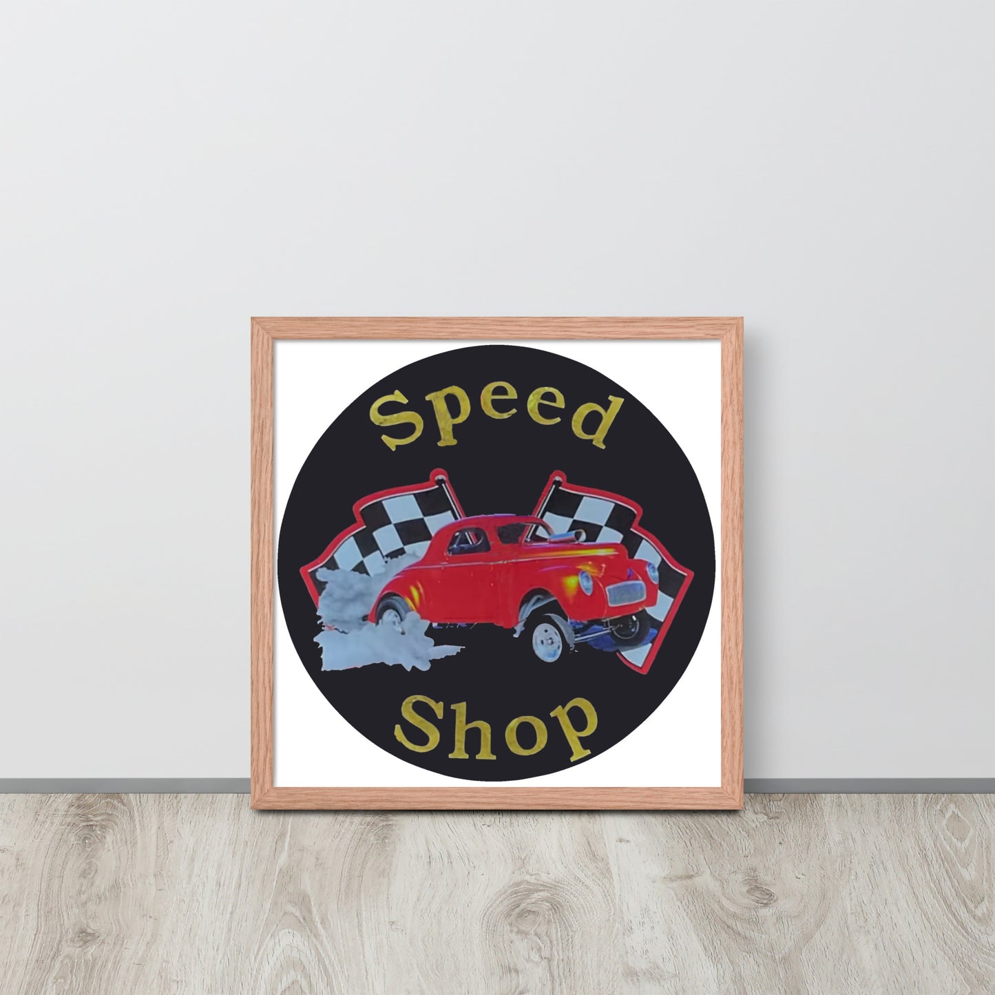 Retro Speed Shop Tin Style Framed poster