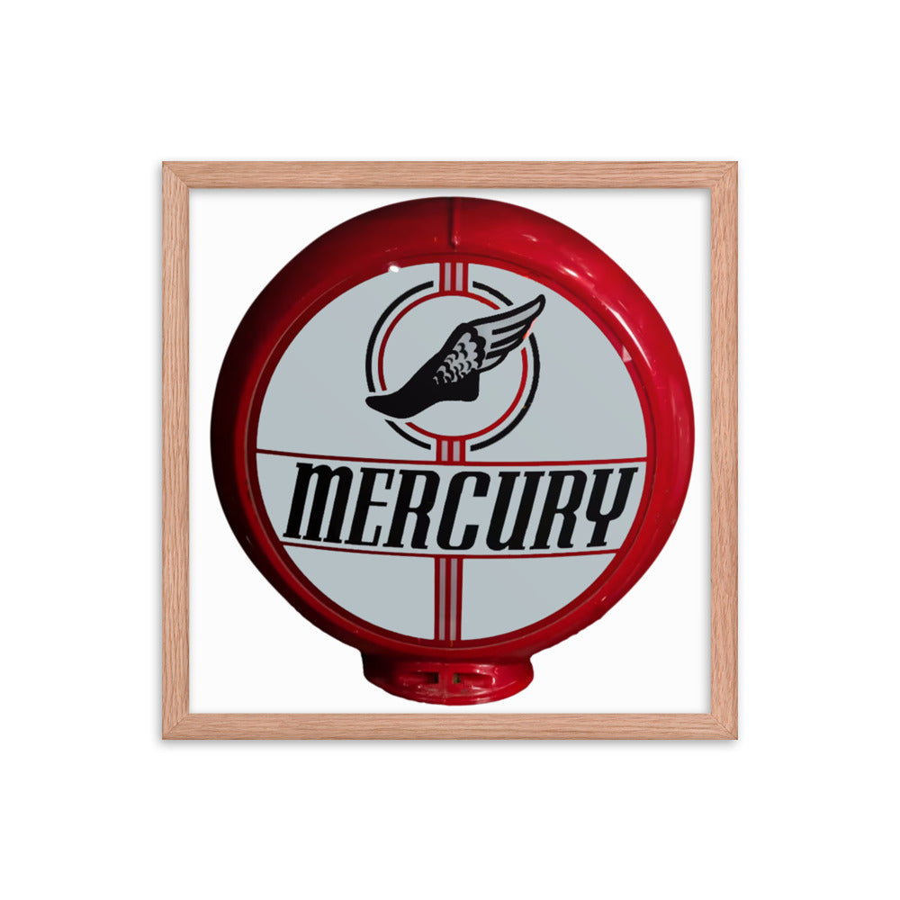 Retro Mercury Gas Globe Style Framed poster