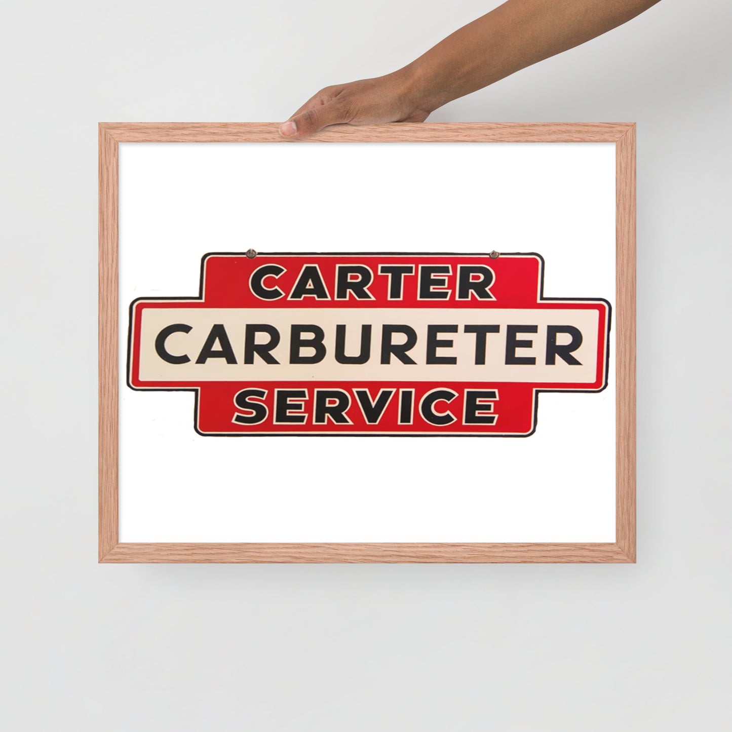 Carter Carbs Tin Style Shop Sign Framed poster