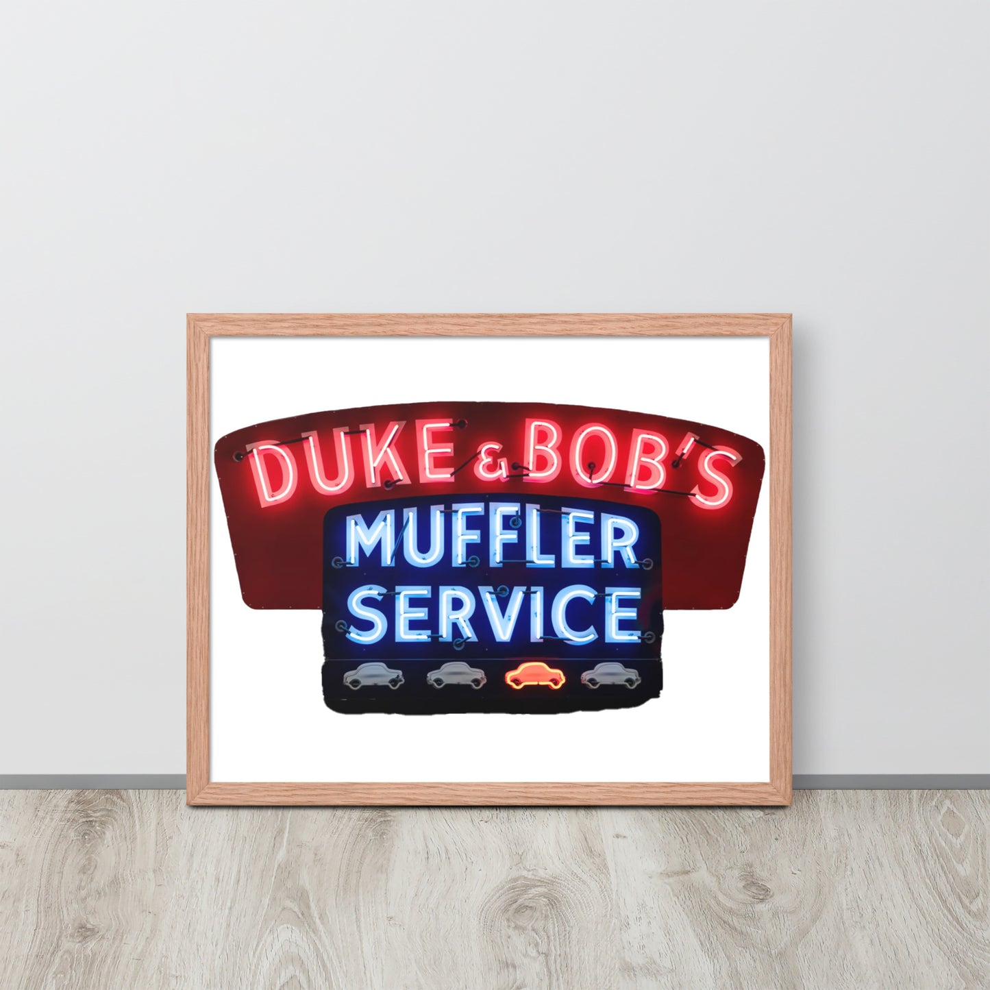 Duke + Bob Retro Neon Style Framed poster