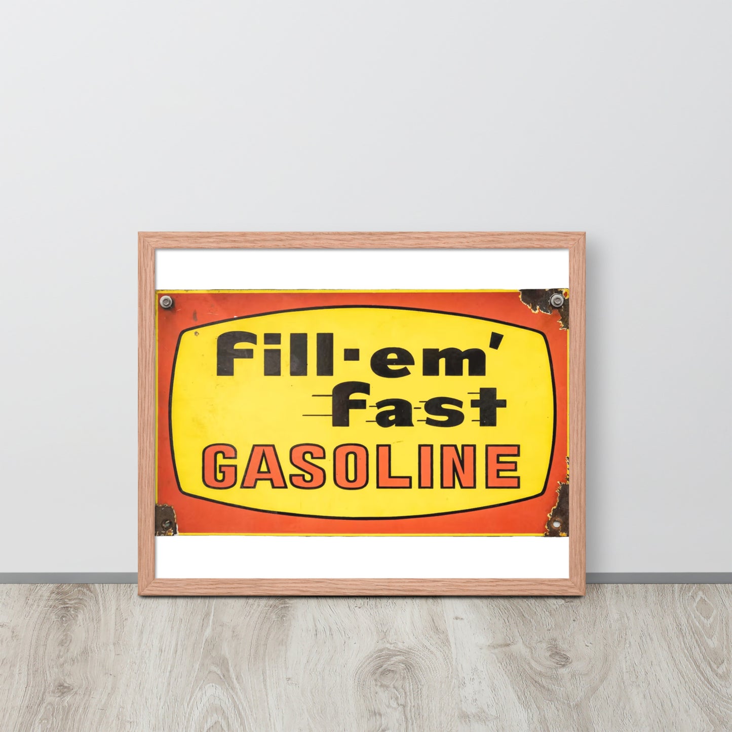 Vintage Gas Sign Patina Style Framed poster