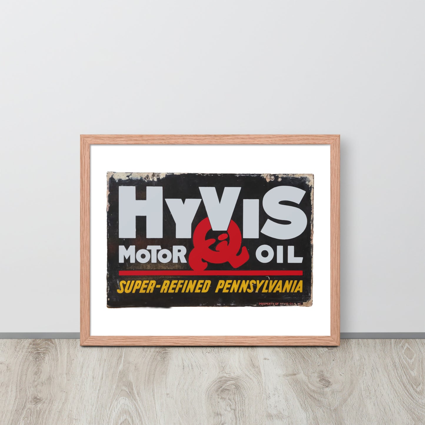 Vintage Porcelain Motor Oil Sign Framed poster