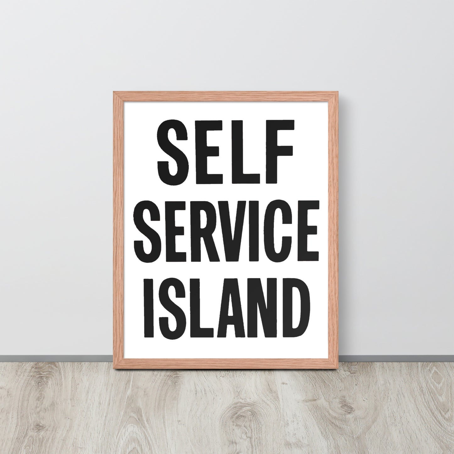 Self Service Island Design Framed poster