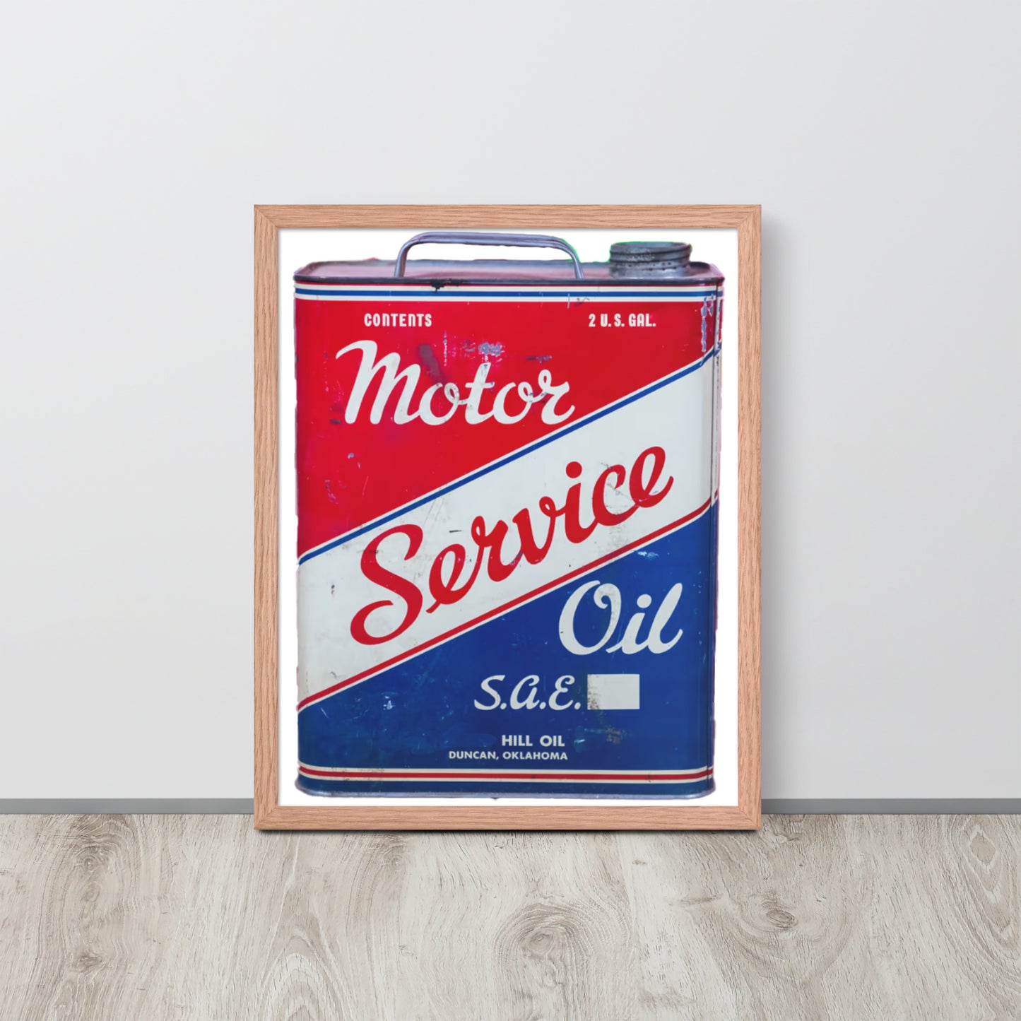 Vintage Service Oil Can Patina Style Framed poster