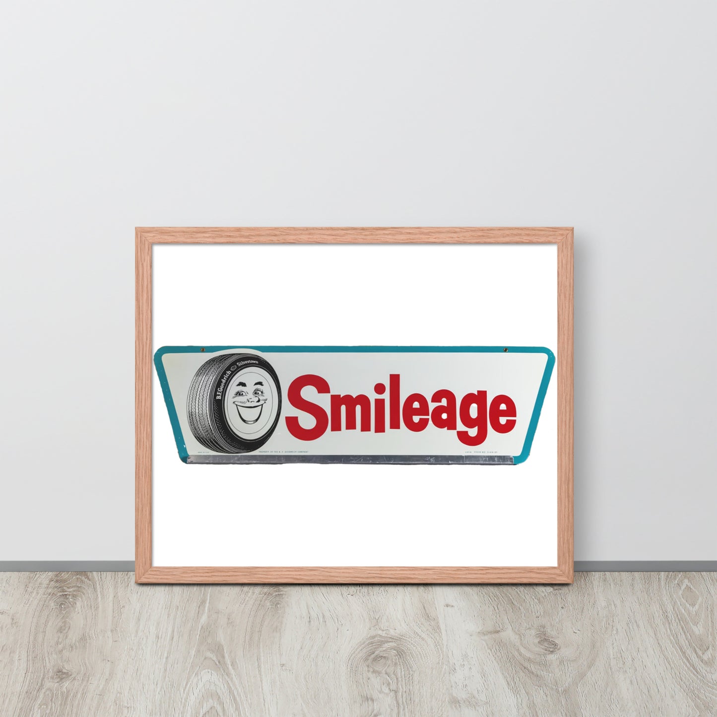 Retro Smileage Tire Sign Framed poster