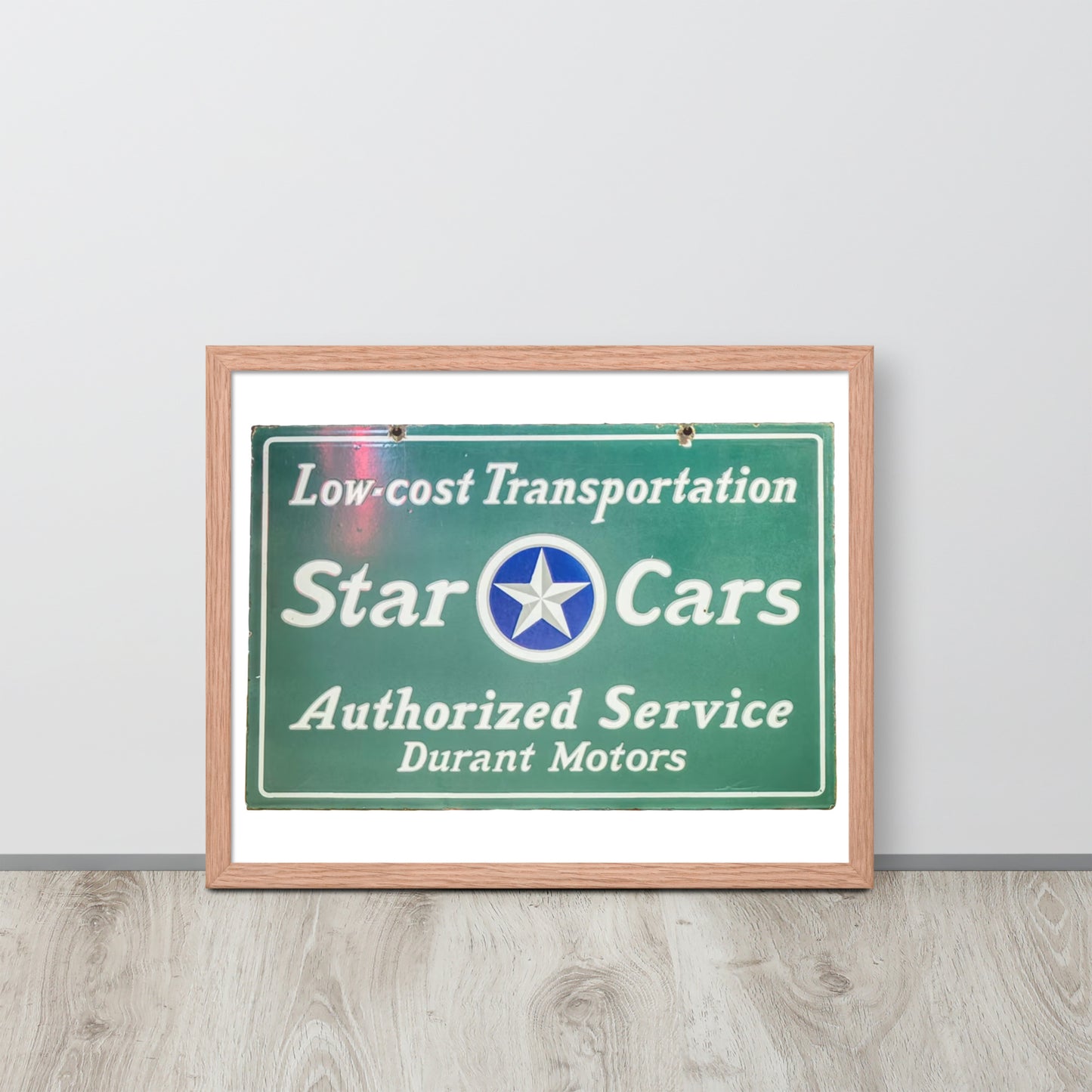 Retro Star Cars Porcelin Style Painted Framed poster