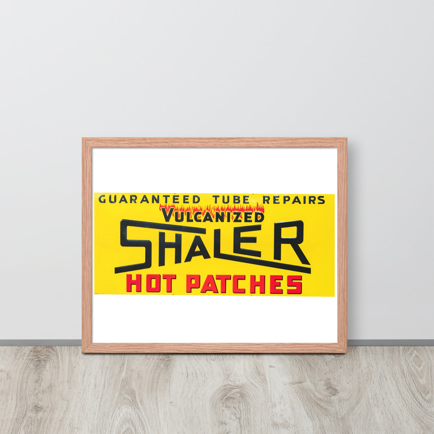 Retro Hot Oil Patch Sign Framed poster