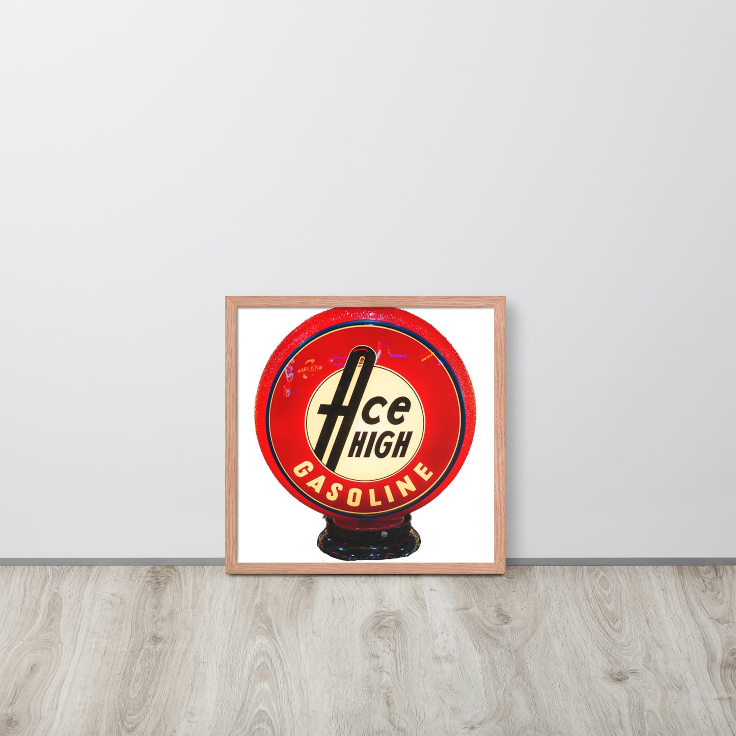 Ace High Gas Globe Style Framed poster