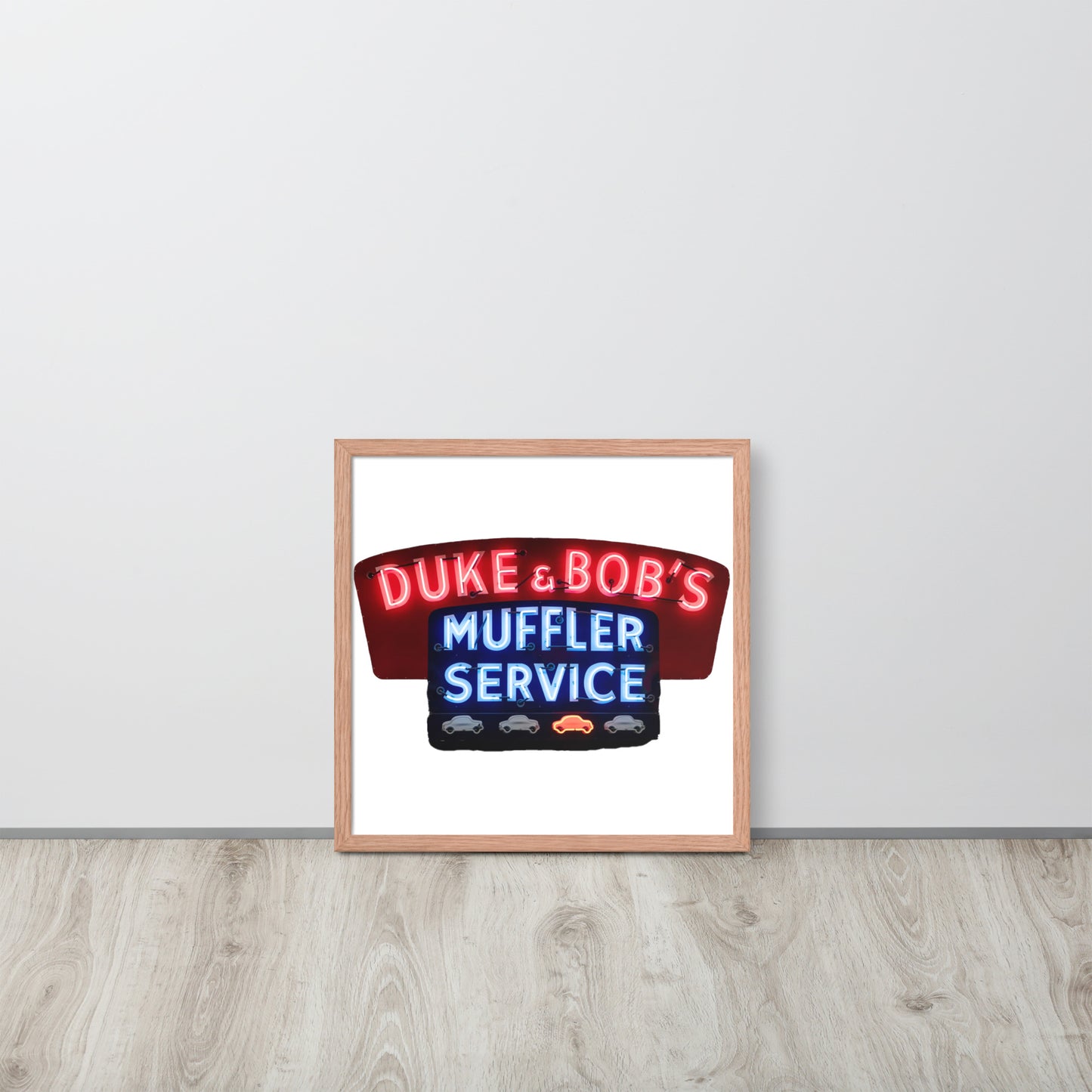 Duke + Bob Retro Neon Style Framed poster