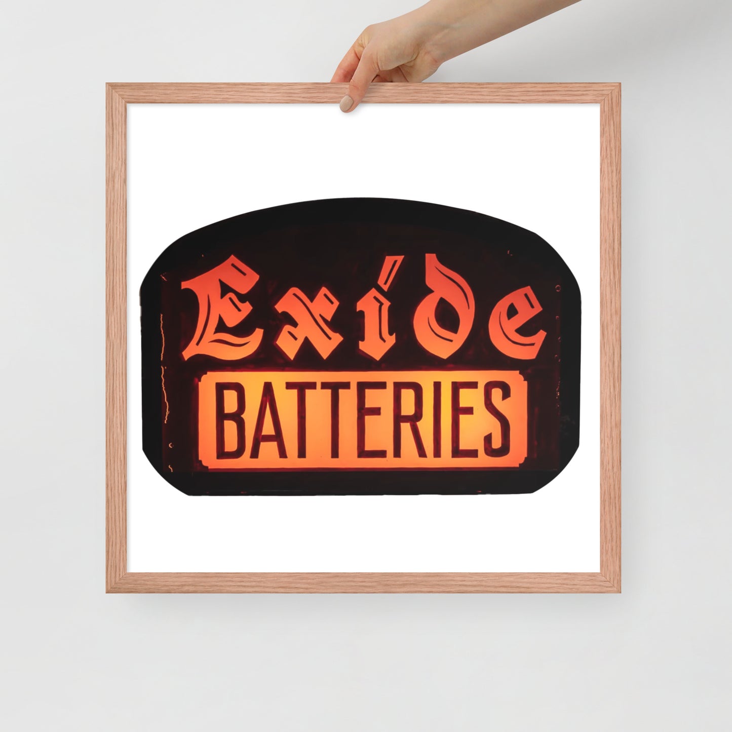 Vintage Battery Sign Framed poster