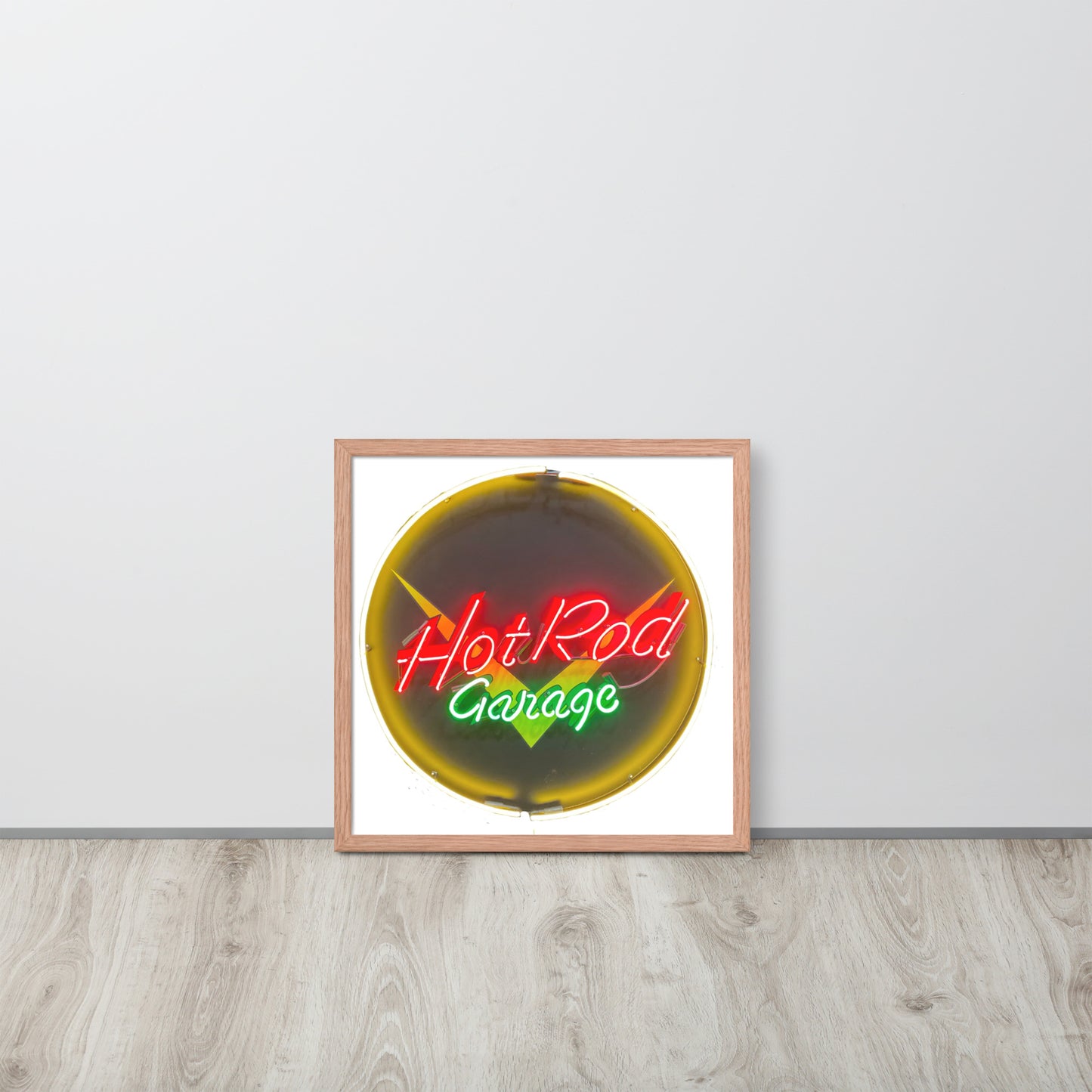 Hot Rod Garage Vintage Neon Sign Framed poster