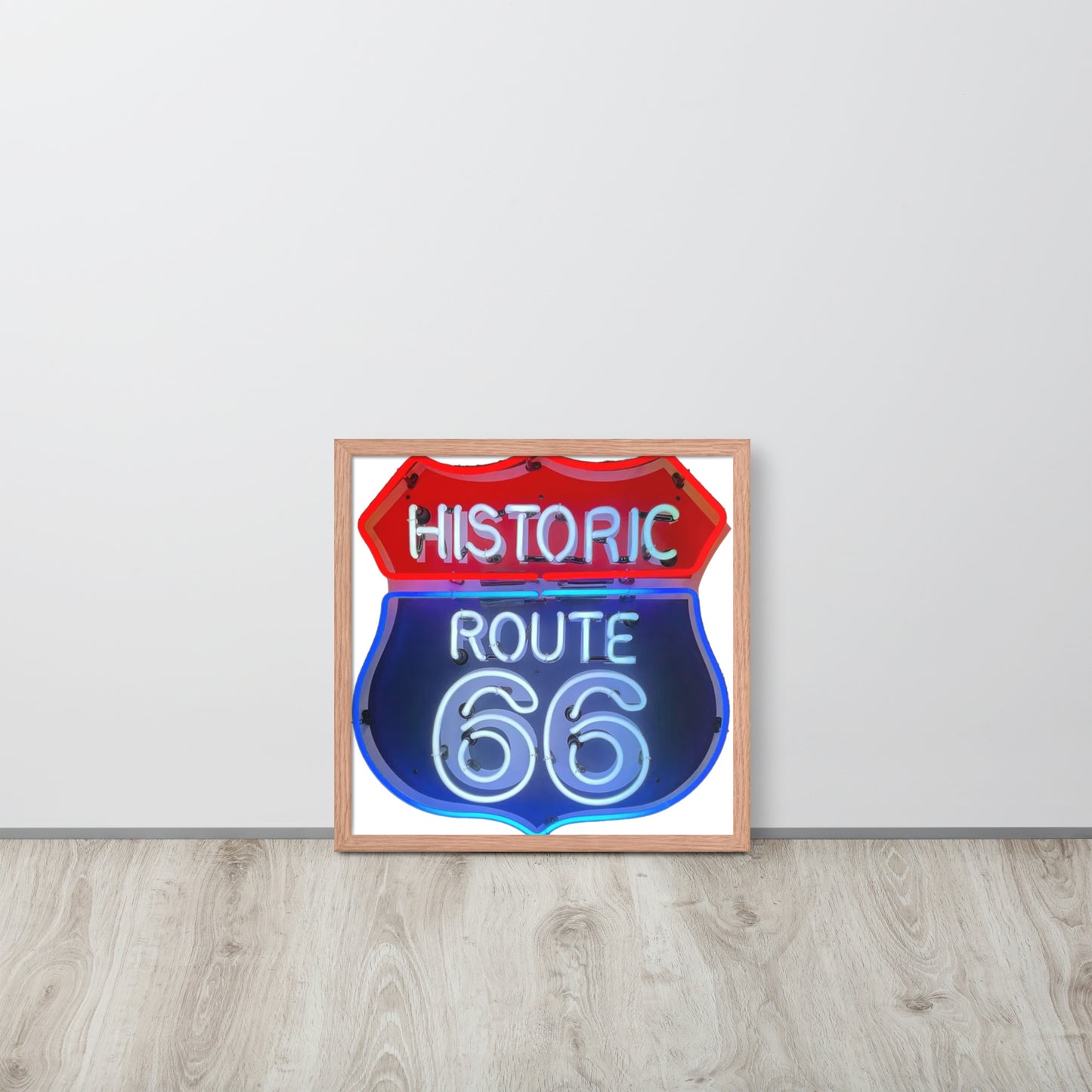 Vintage Route 66 Neon Style Framed poster