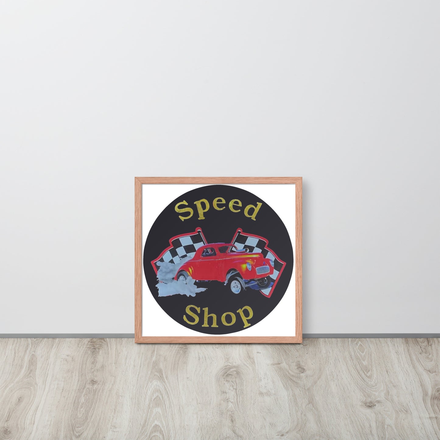 Retro Speed Shop Tin Style Framed poster