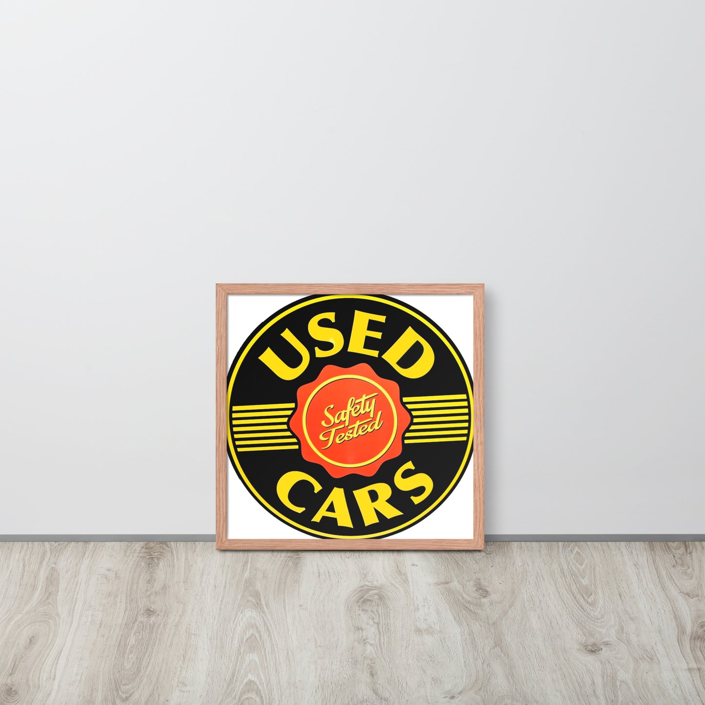 Vintage Porcelain Used Car Sign Framed poster