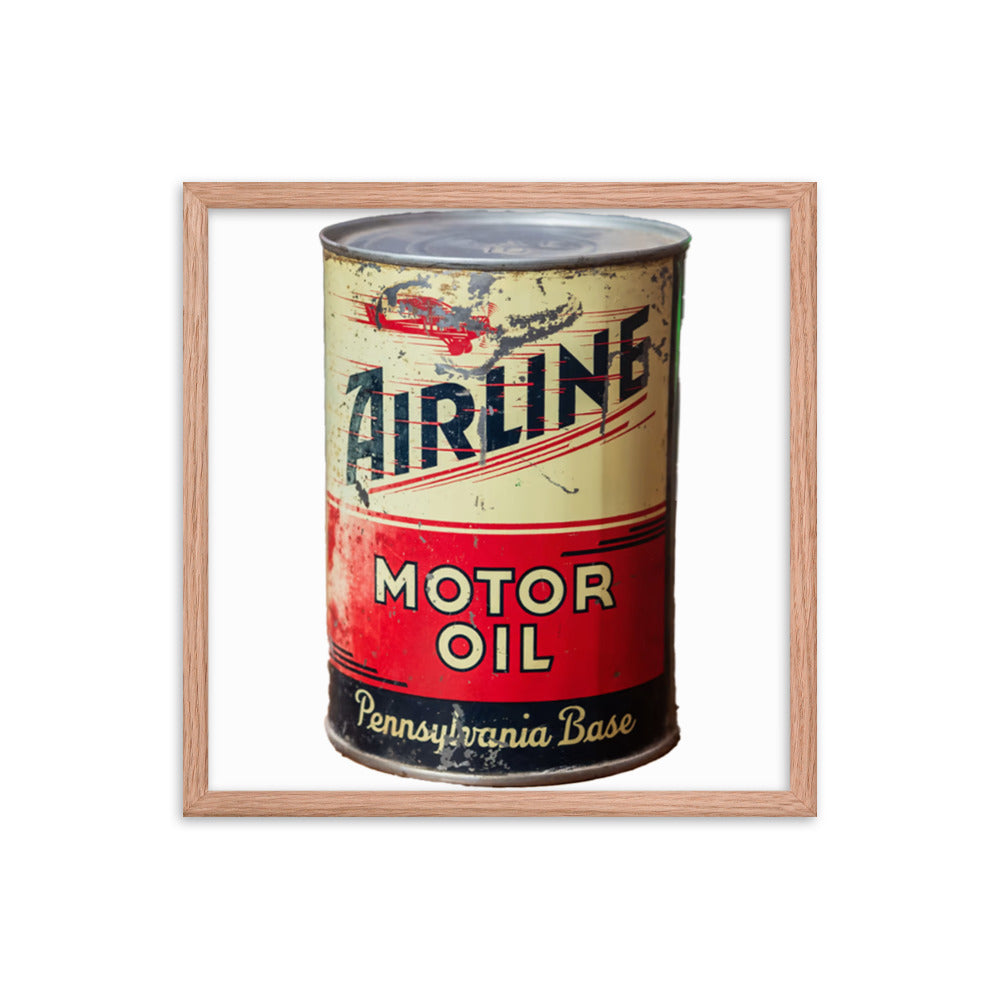 Aviation Oil Soup Can Style Framed poster