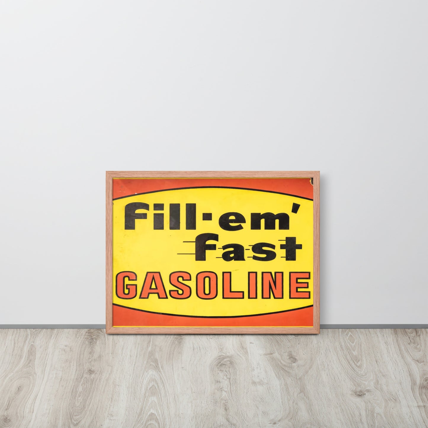 Vintage Gas Sign Patina Style Framed poster