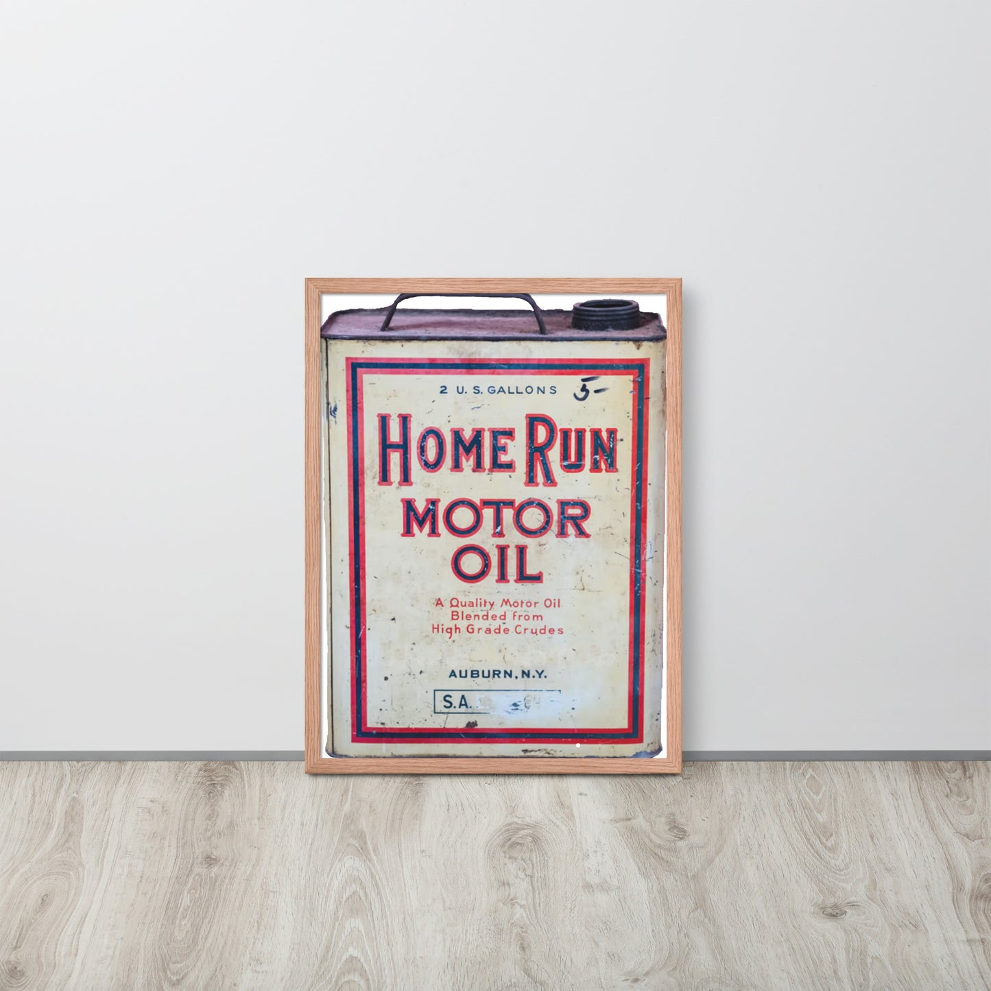 Vintage Home Run Oil Can Framed poster