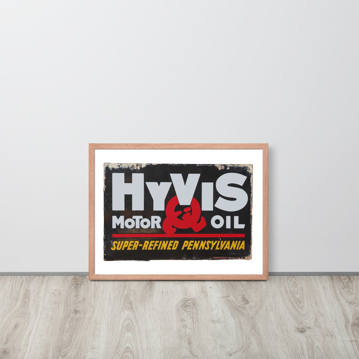 Vintage Porcelain Motor Oil Sign Framed poster