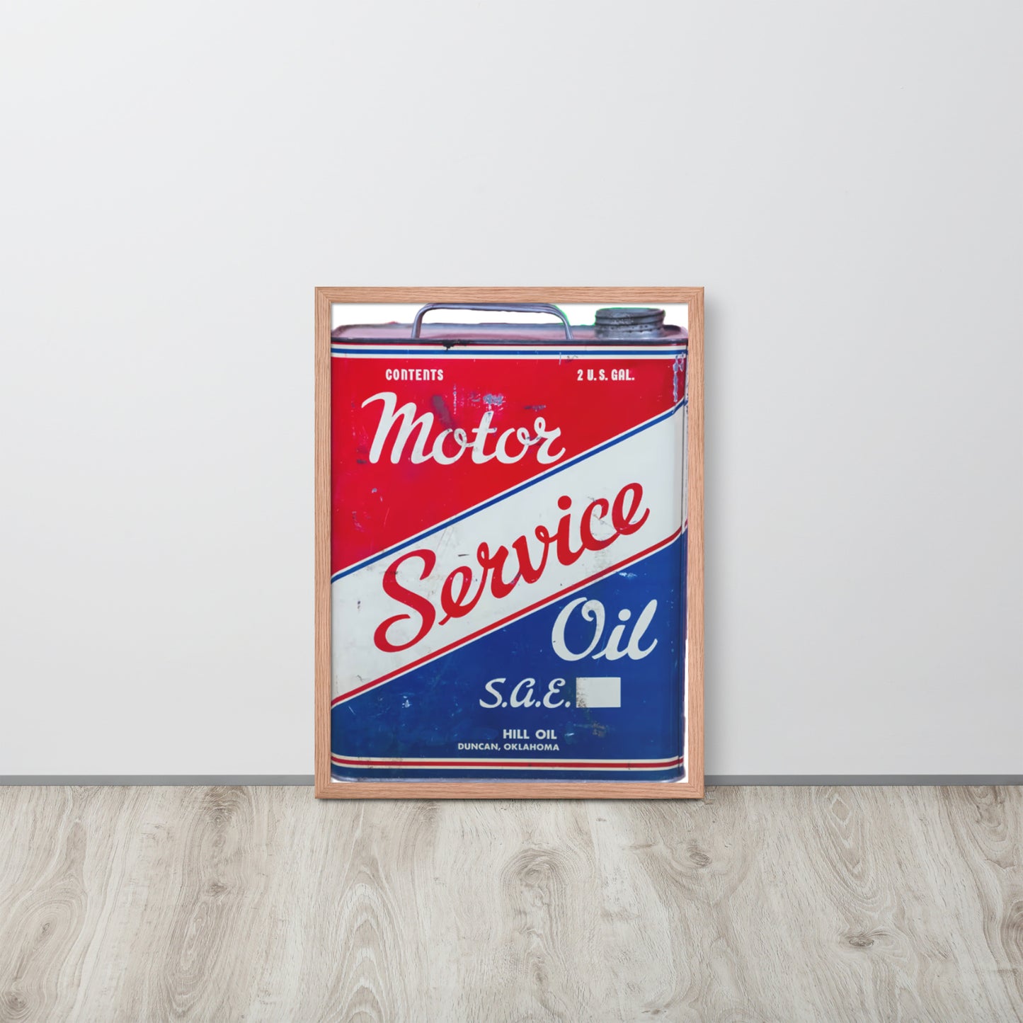 Vintage Service Oil Can Patina Style Framed poster