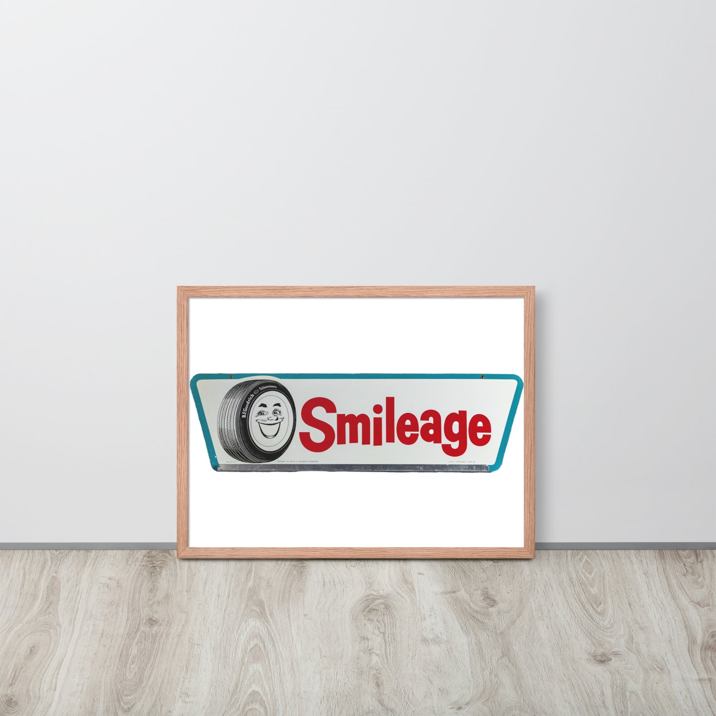 Retro Smileage Tire Sign Framed poster