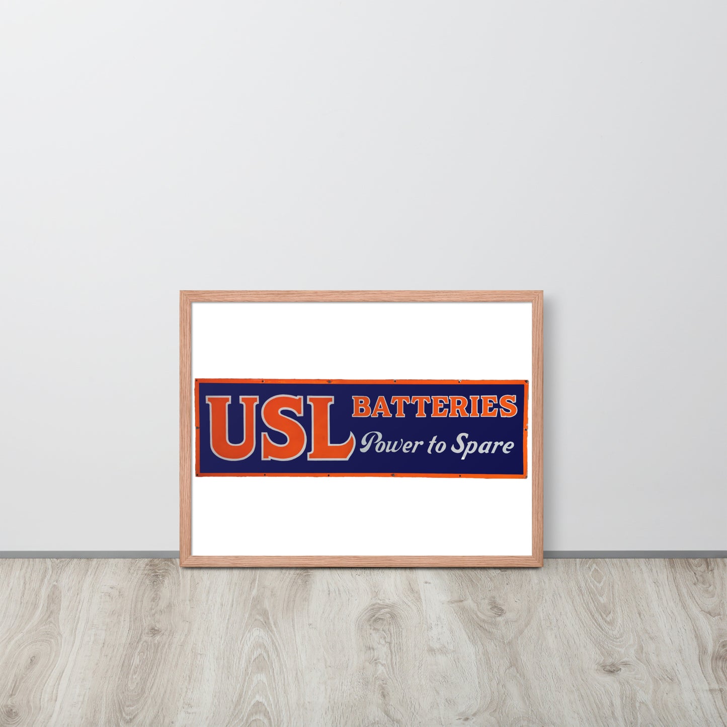 Retro USL Battery Tin Style Framed poster