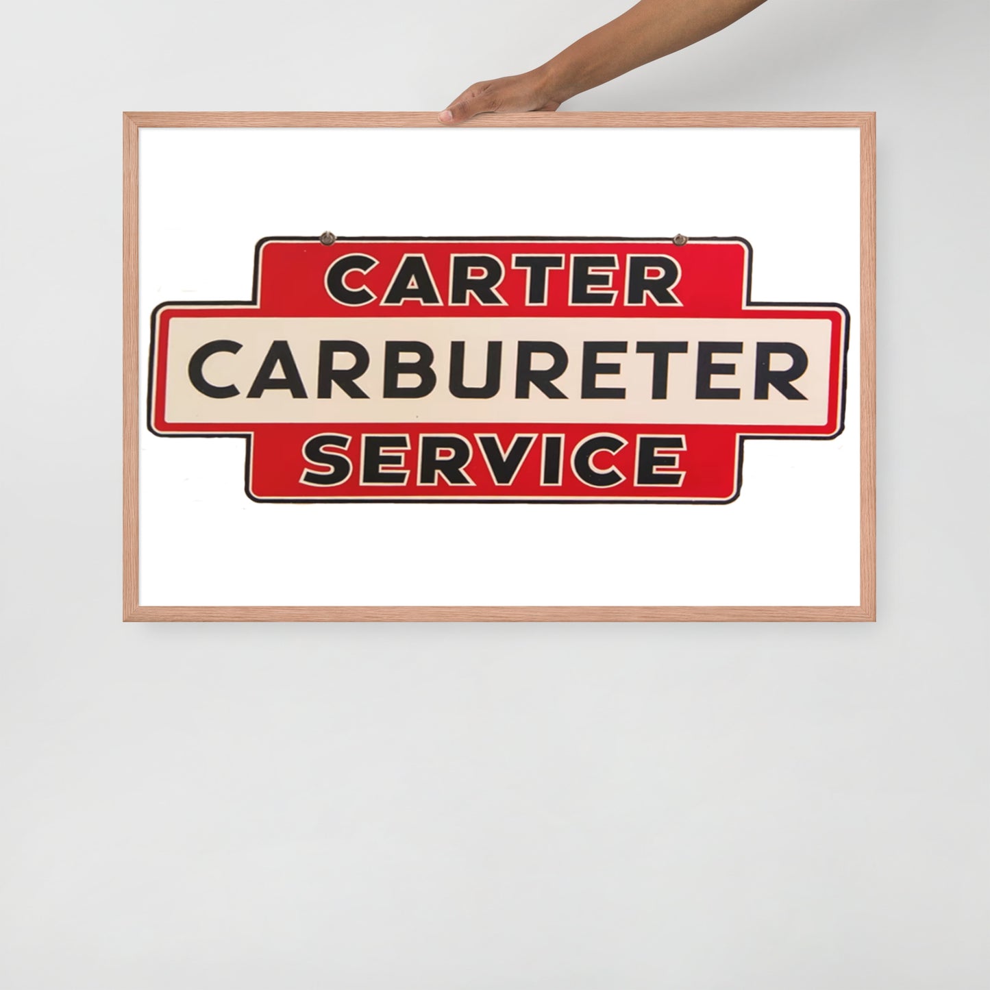 Carter Carbs Tin Style Shop Sign Framed poster