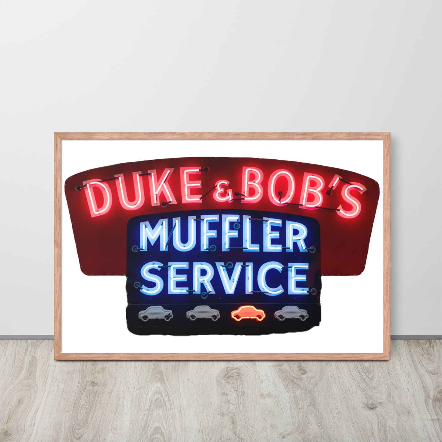 Duke + Bob Retro Neon Style Framed poster