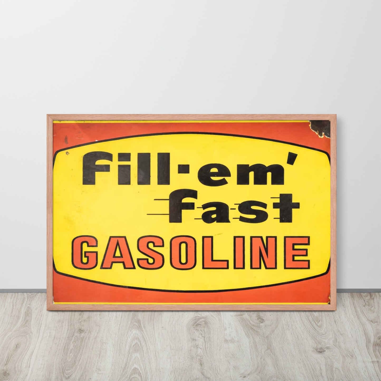 Vintage Gas Sign Patina Style Framed poster