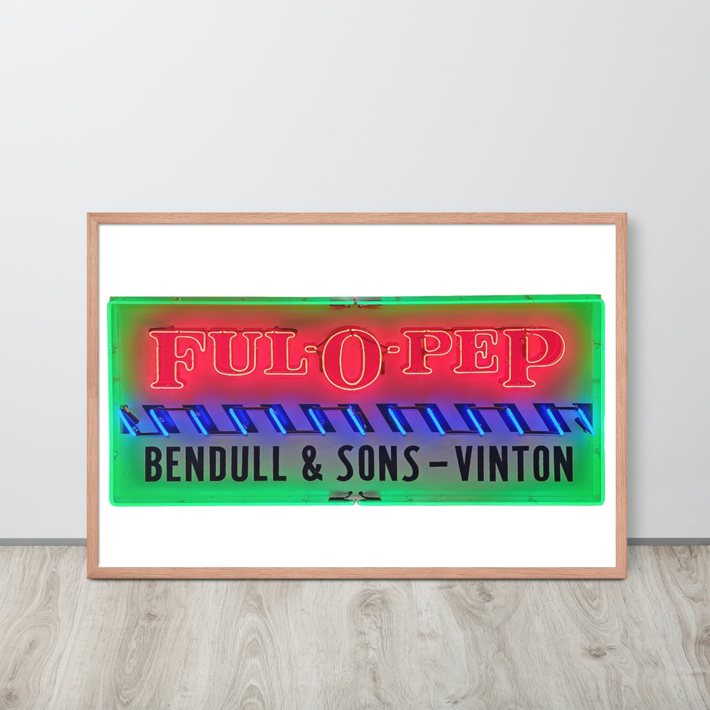 Vintage Racing Sign Neon Style Framed poster