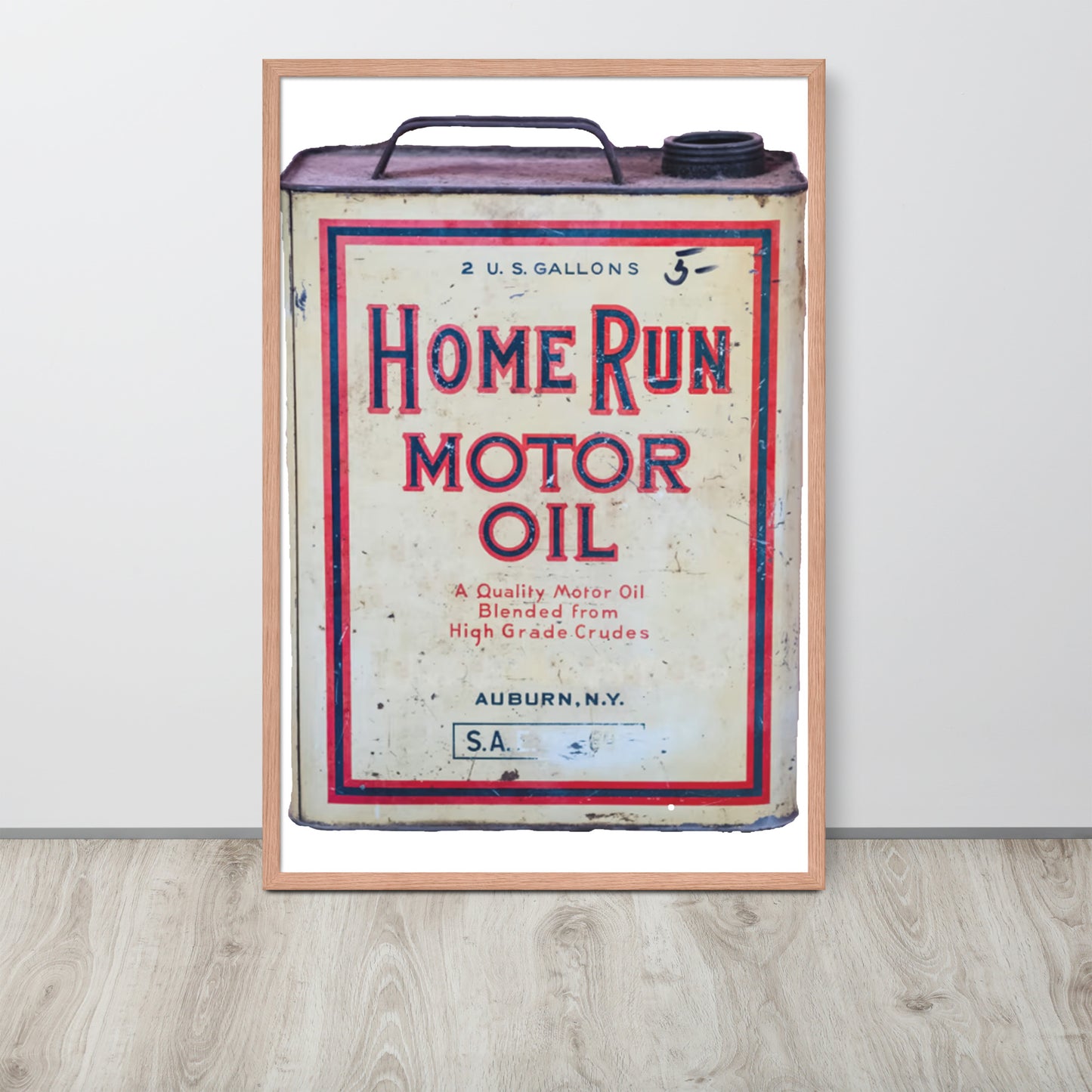 Vintage Home Run Oil Can Framed poster