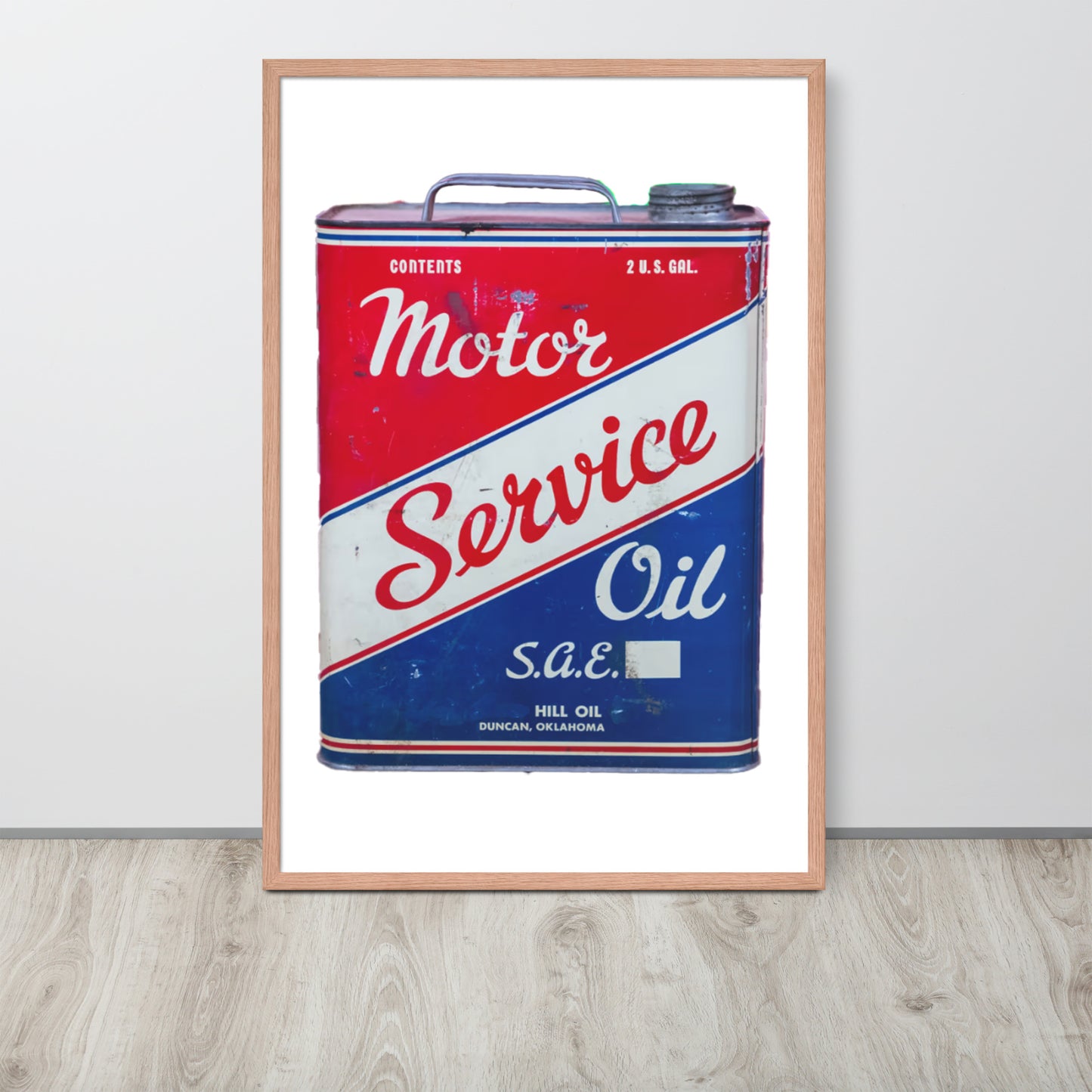 Vintage Service Oil Can Patina Style Framed poster