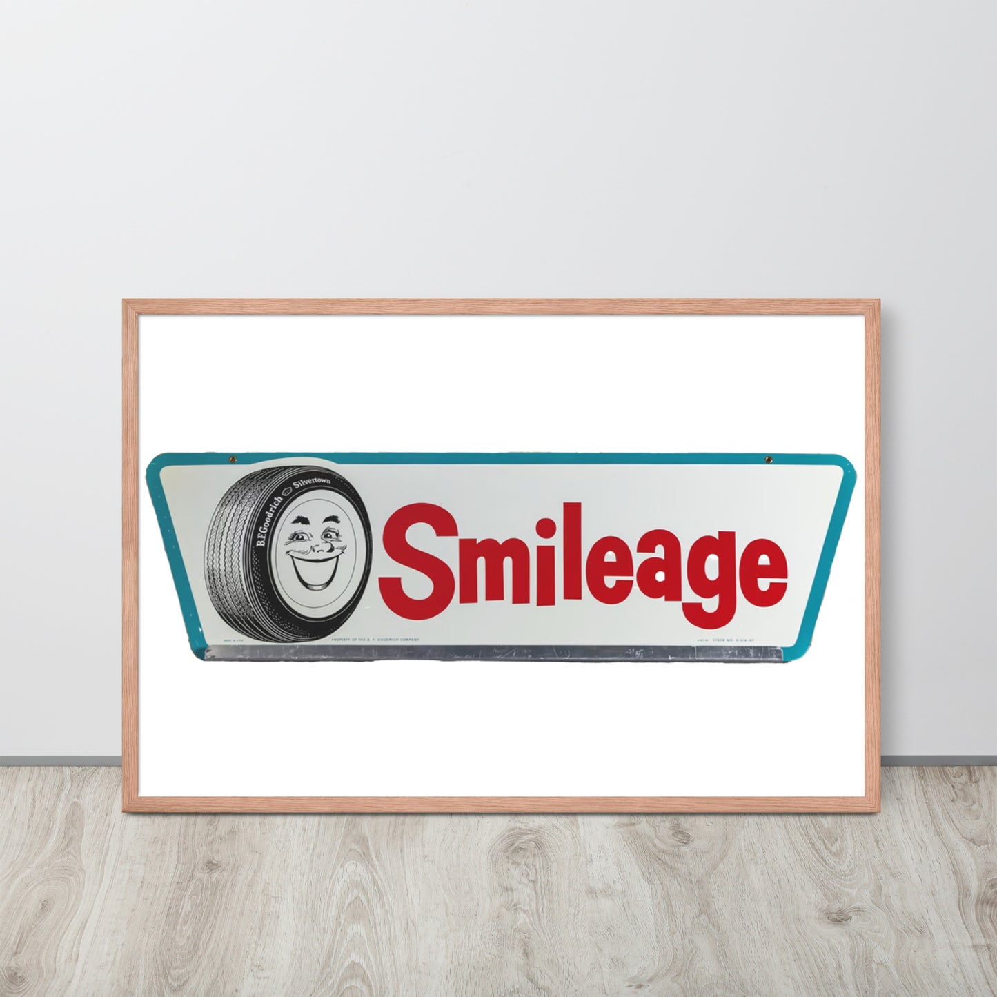 Retro Smileage Tire Sign Framed poster