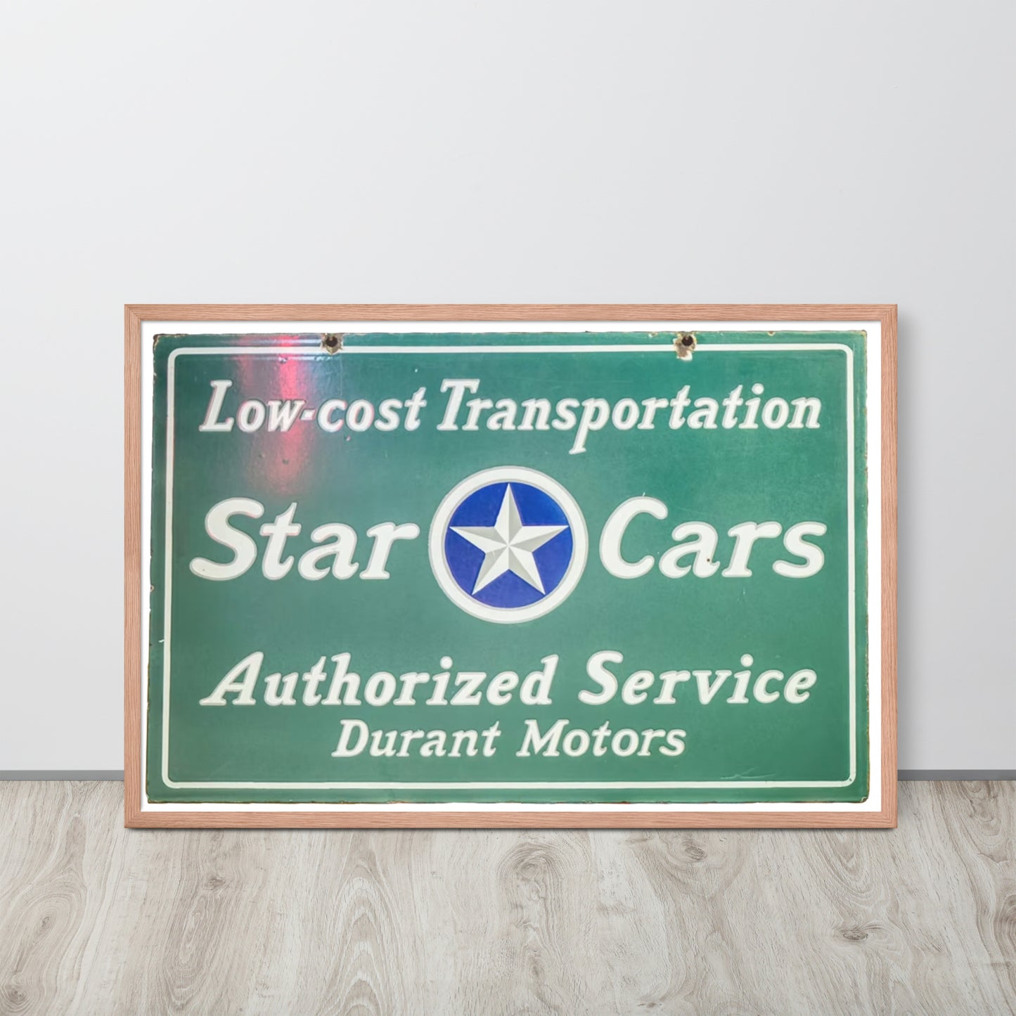 Retro Star Cars Porcelin Style Painted Framed poster