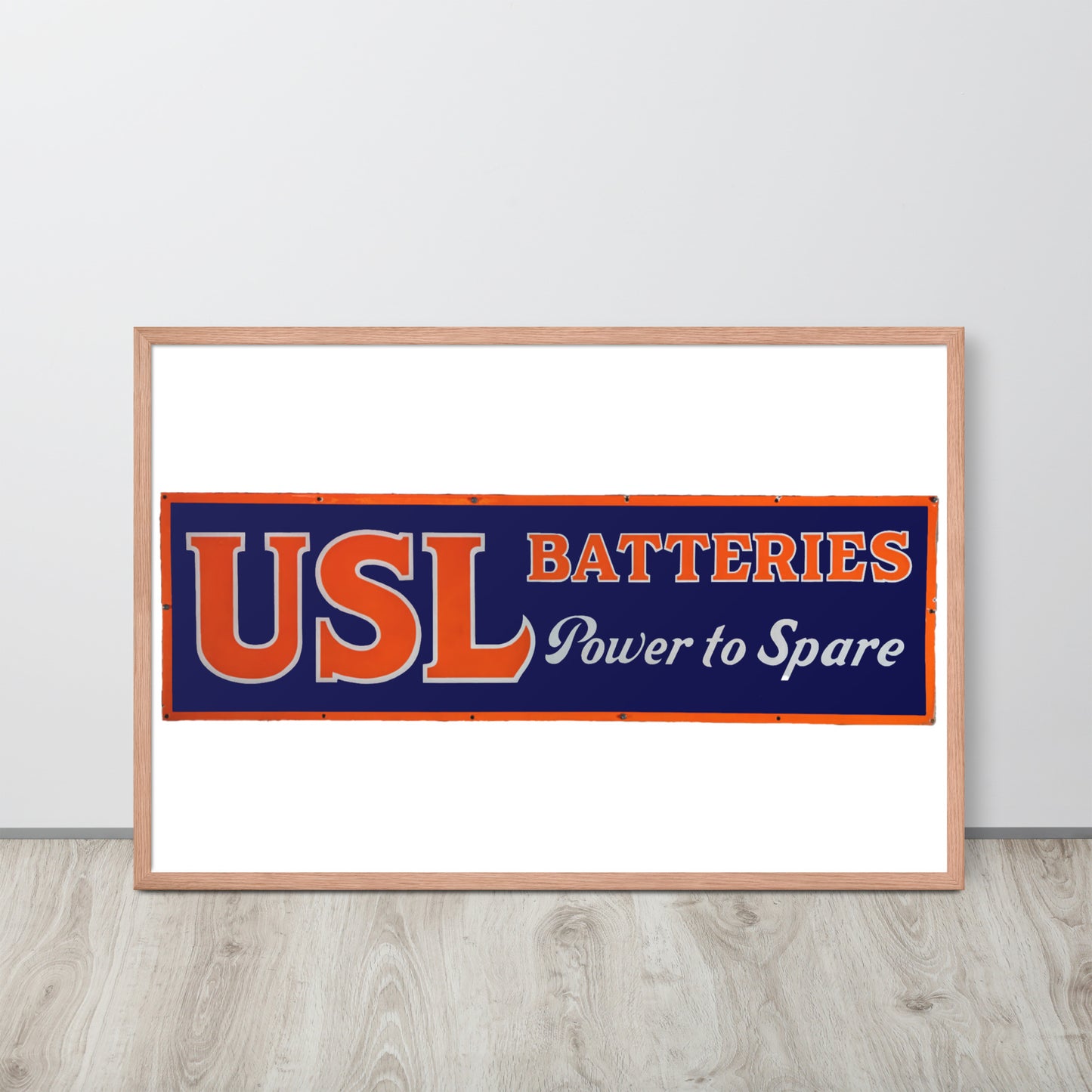 Retro USL Battery Tin Style Framed poster