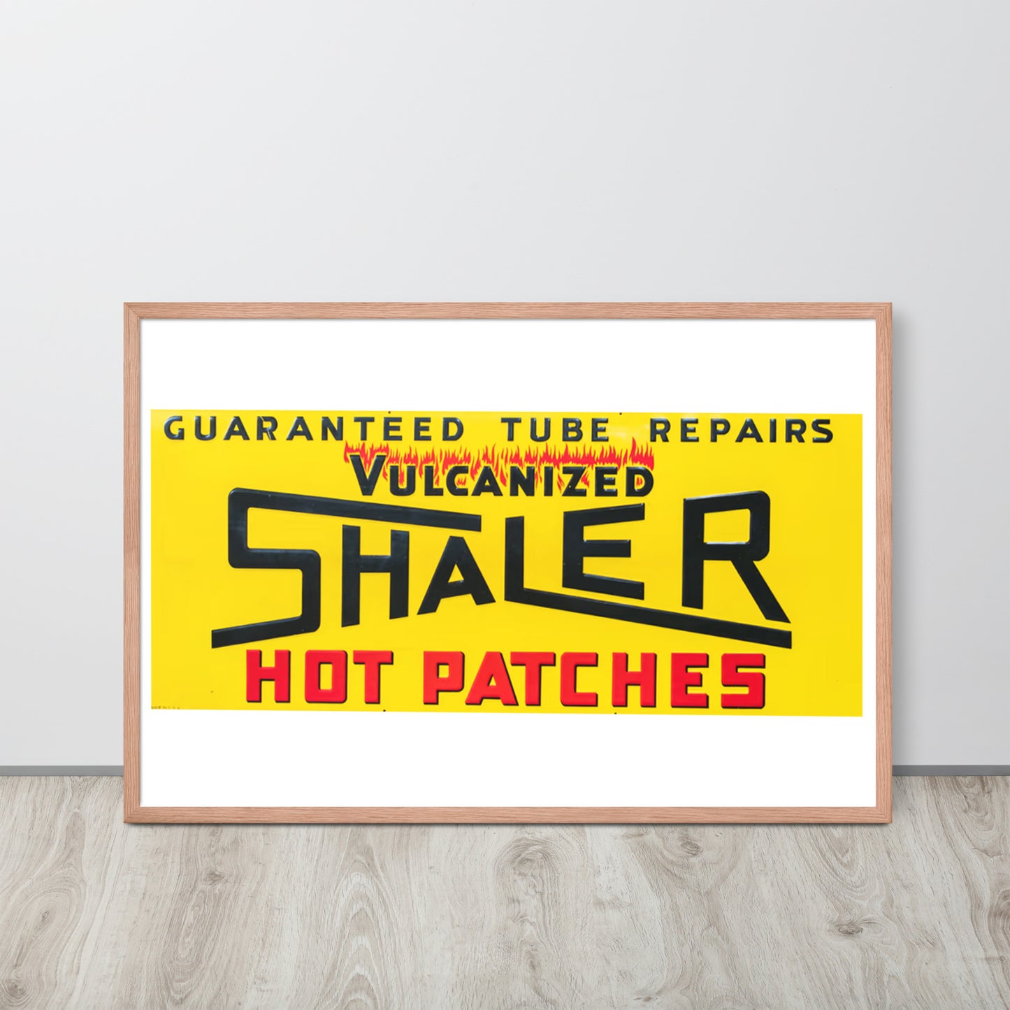 Retro Hot Oil Patch Sign Framed poster