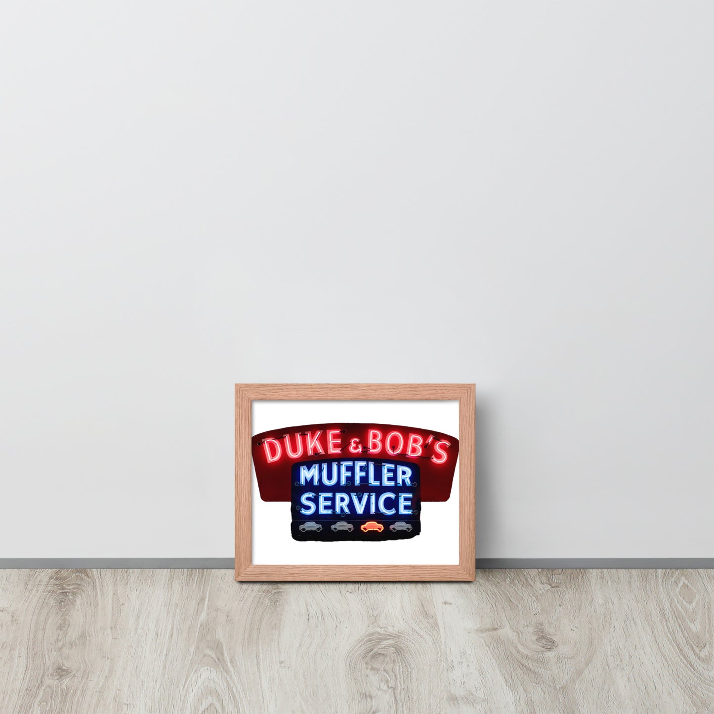 Duke + Bob Retro Neon Style Framed poster