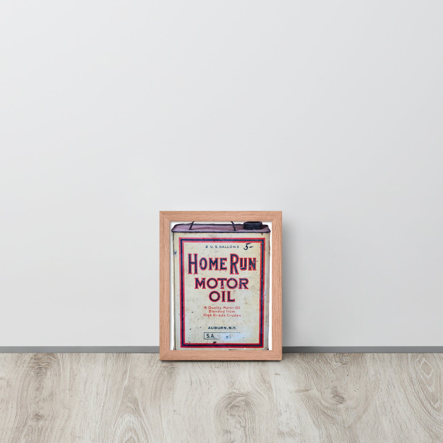 Vintage Home Run Oil Can Framed poster