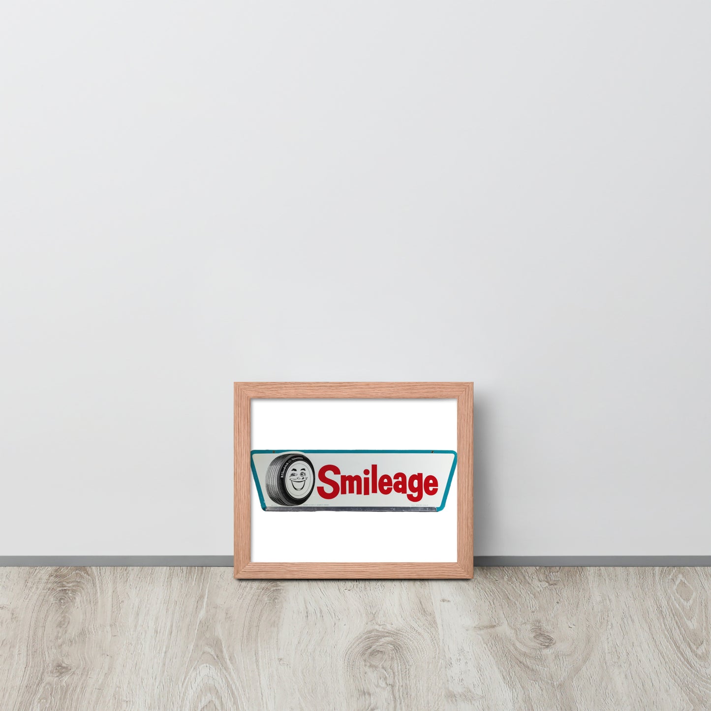 Retro Smileage Tire Sign Framed poster